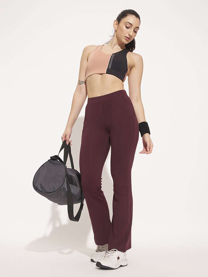 women solid high rise yoga pant - 22570320 -  Standard Image - 4