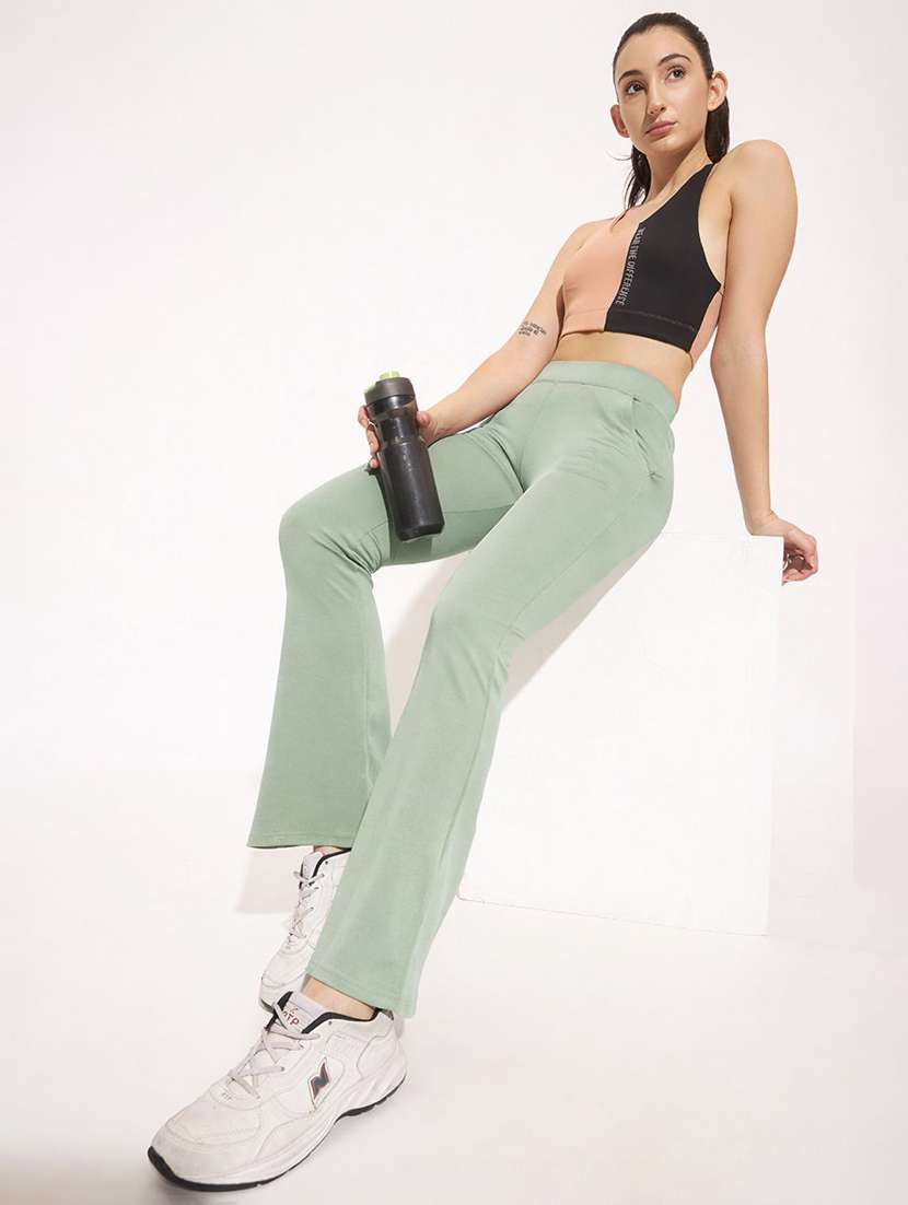 Women Solid High Rise Yoga Pants - 22570335 -  Standard Image - 4