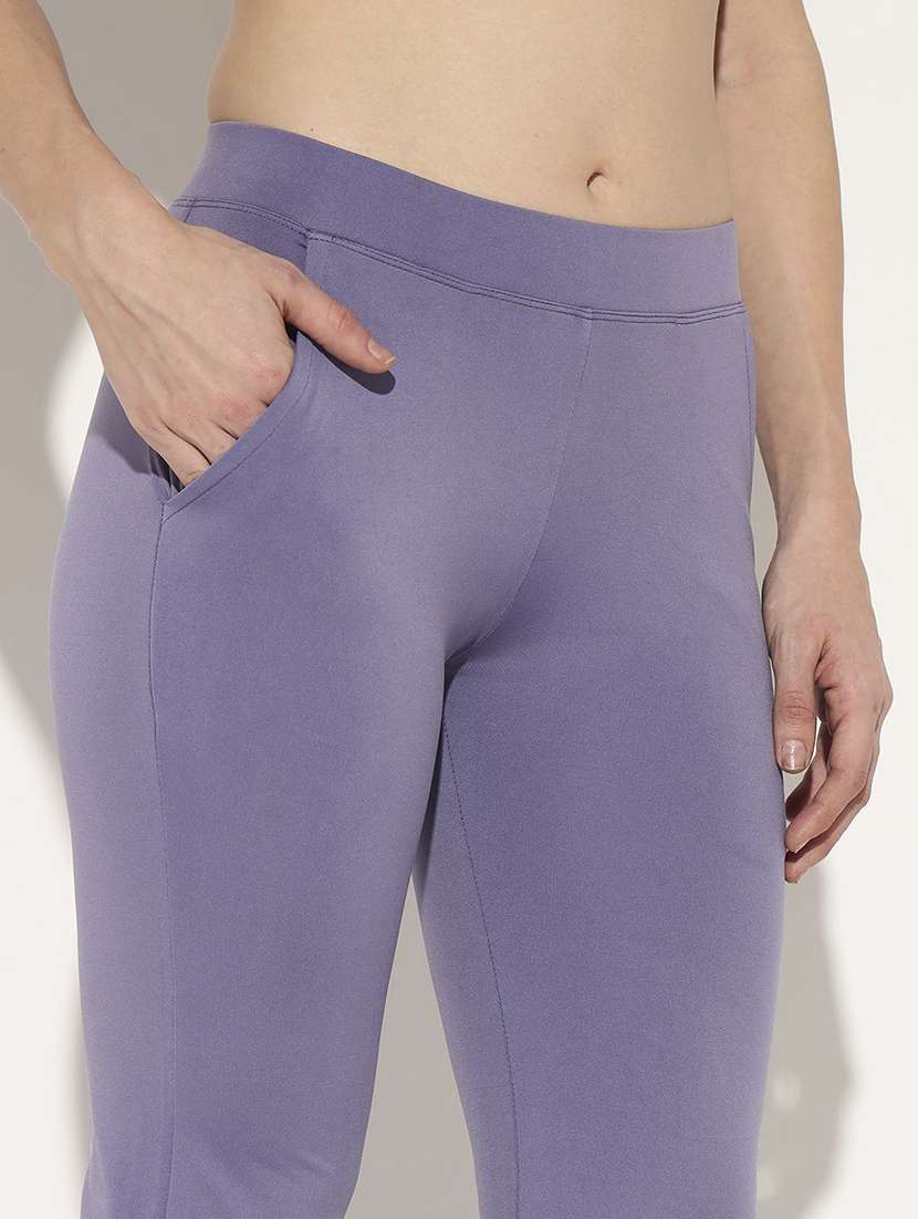 women solid mid rise yoga pants - 22570338 -  Standard Image - 1