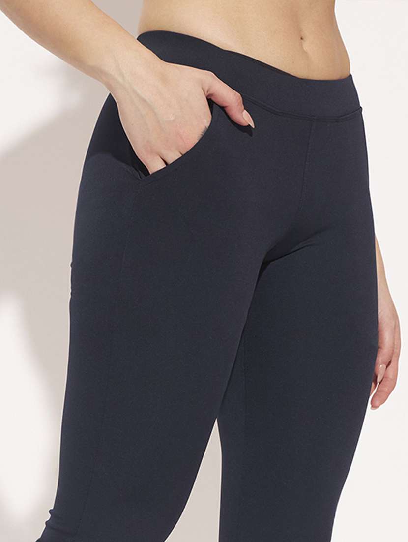 women solid high rise yoga pants - 22570347 -  Standard Image - 1
