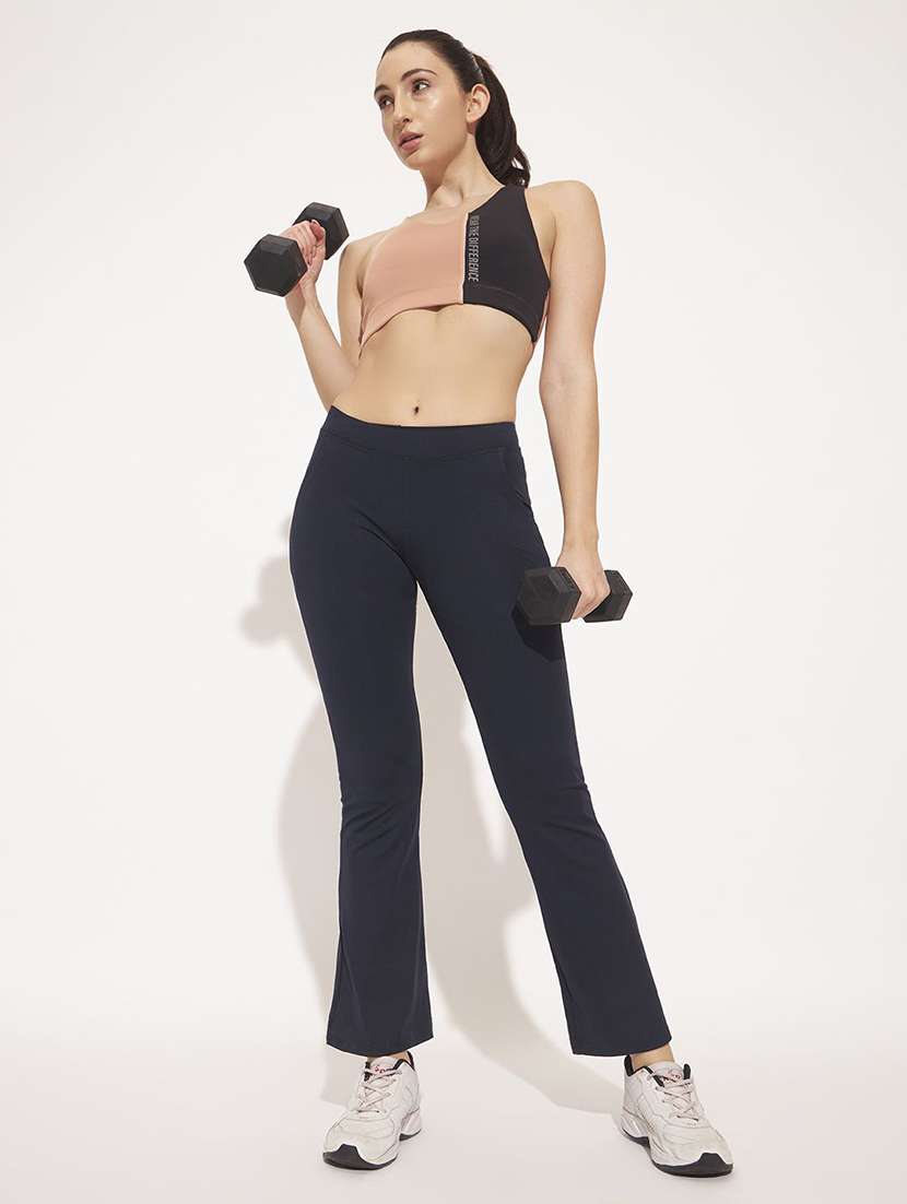 women solid high rise yoga pants - 22570348 -  Standard Image - 4