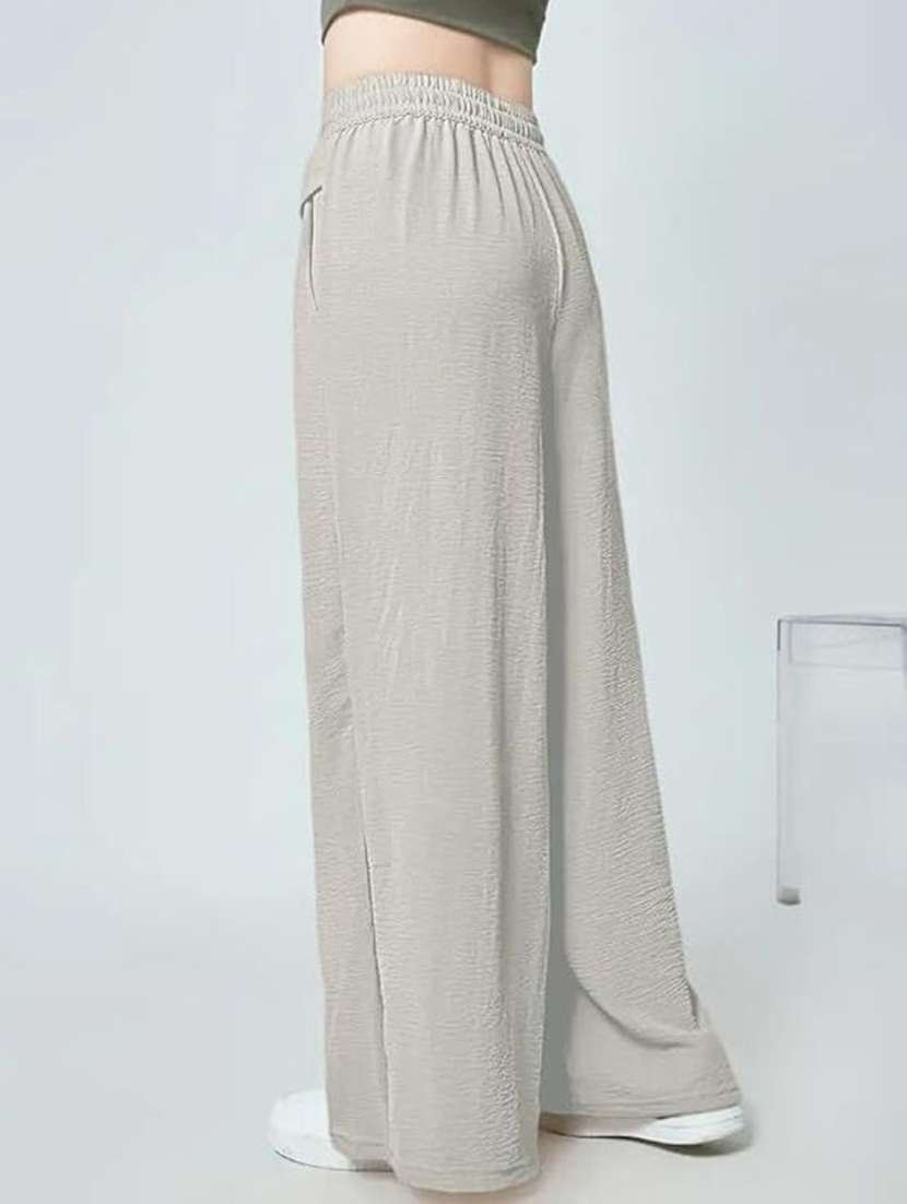 Women Textured High Rise Wide Leg Trouser - 22570391 -  Standard Image - 1