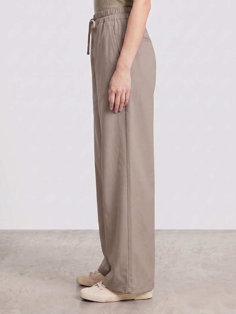 women solid high rise wide leg trouser - 22570395 -  Standard Image - 1