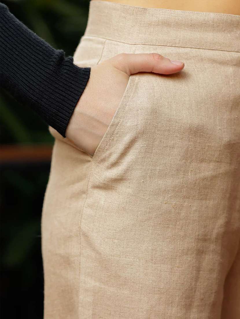 women solid high rise culottes - 22570438 -  Standard Image - 1