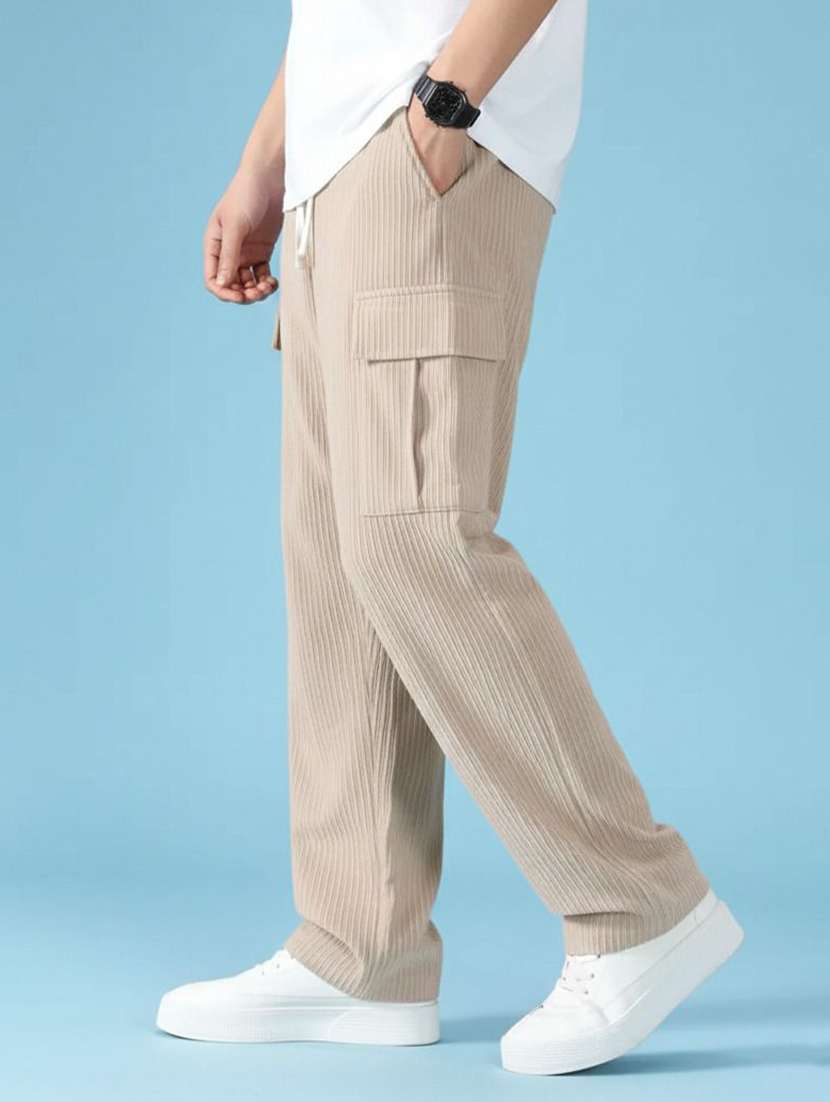 men textured mid rise regular fit cargo pant - 22570473 -  Standard Image - 1