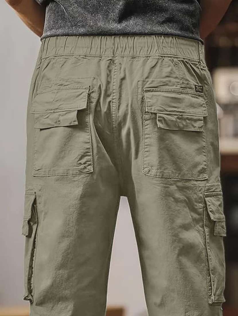 men solid mid rise regular fit cargo pant - 22570488 -  Standard Image - 1