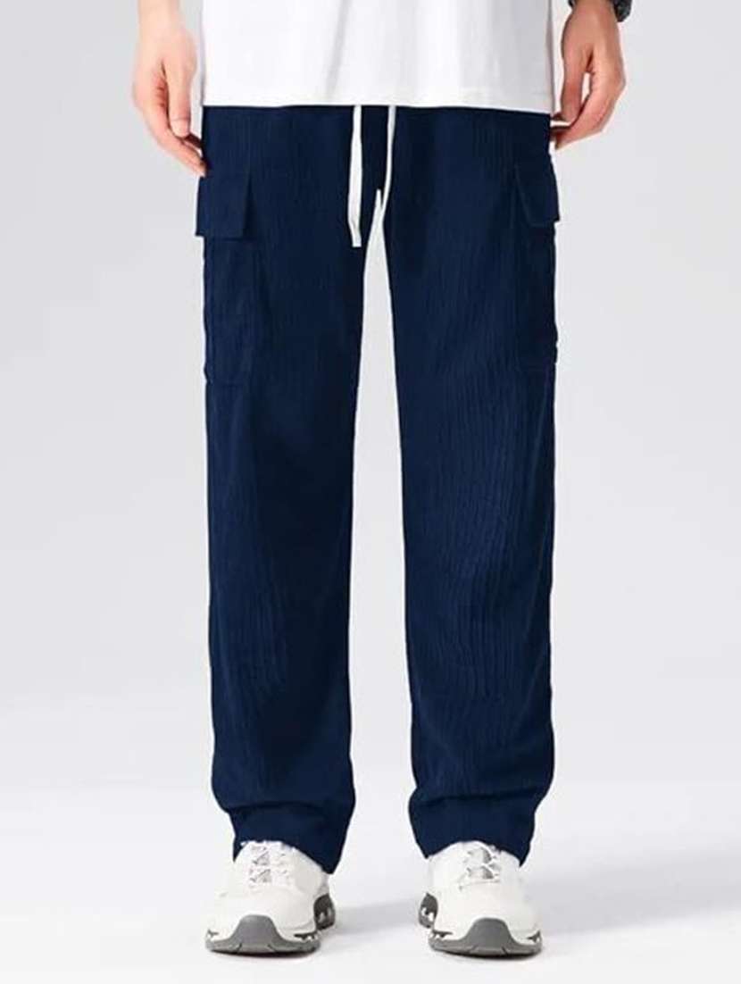 men solid mid rise relaxed fit cargo pant - 22570507 -  Standard Image - 1