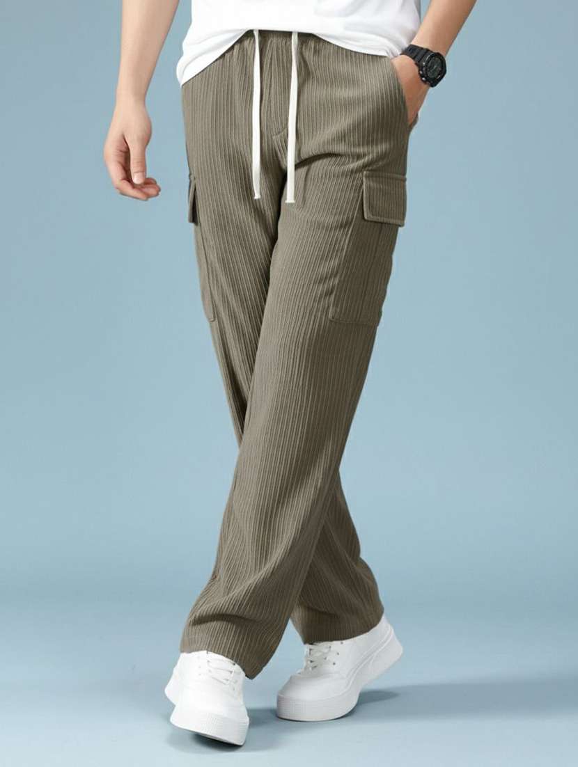 men solid mid rise relaxed fit cargo pant - 22570510 -  Standard Image - 1