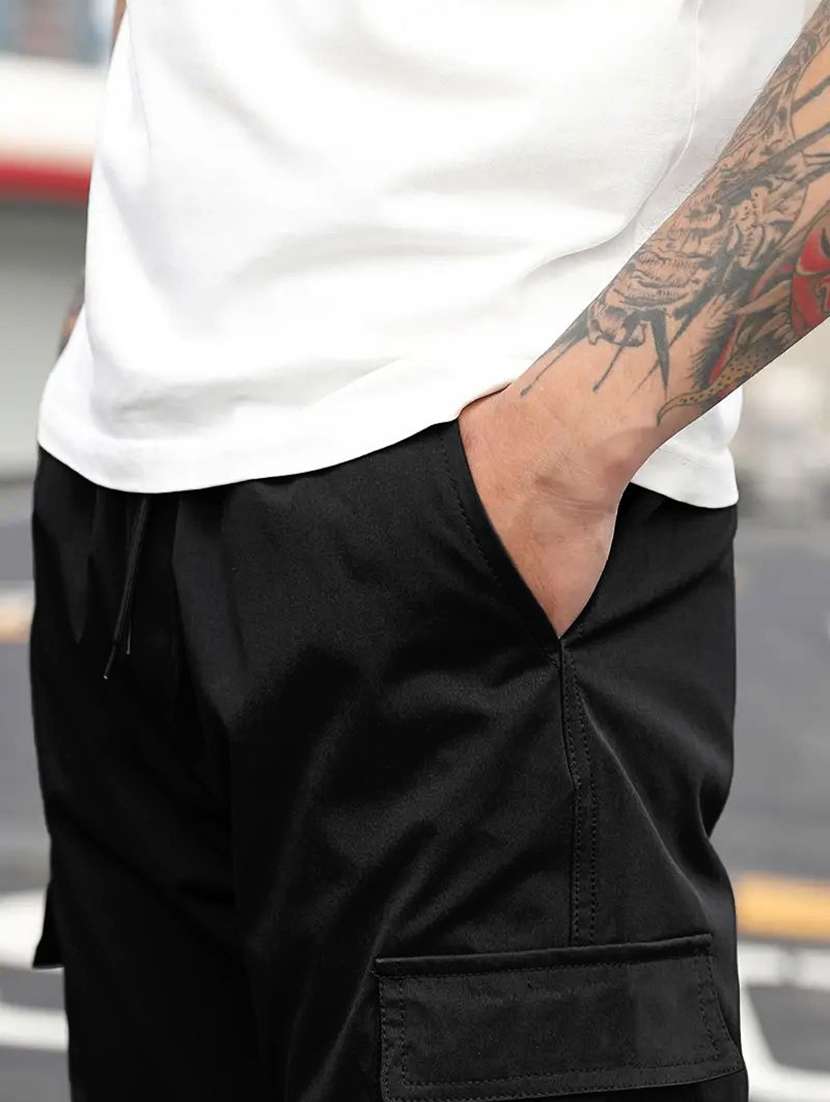 men solid mid rise regular fit jogger - 22570511 -  Standard Image - 1