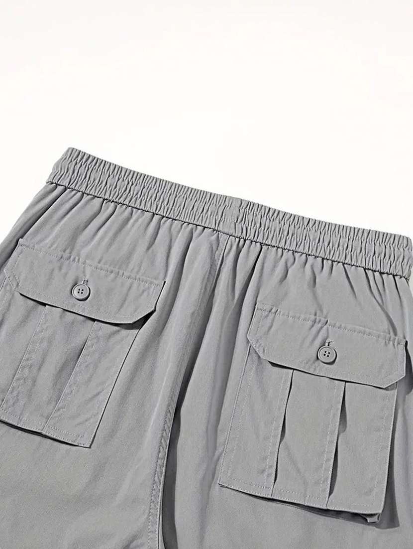 men solid mid rise baggy fit cargo pant - 22570514 -  Standard Image - 4