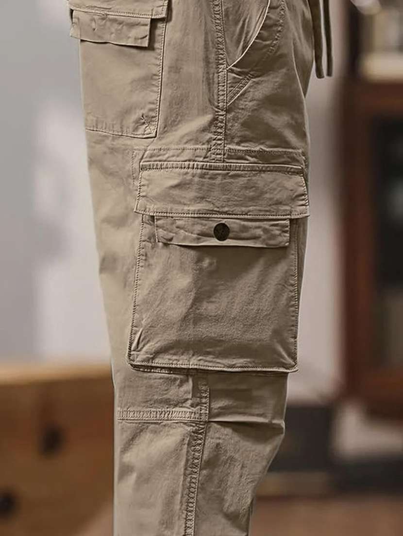 men solid mid rise regular fit cargo pant - 22570517 -  Standard Image - 4