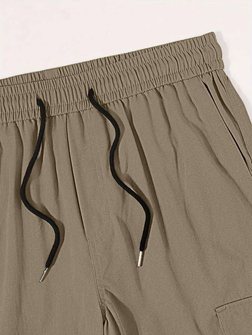 men solid mid rise relaxed fit cargo pant - 22570599 -  Standard Image - 1