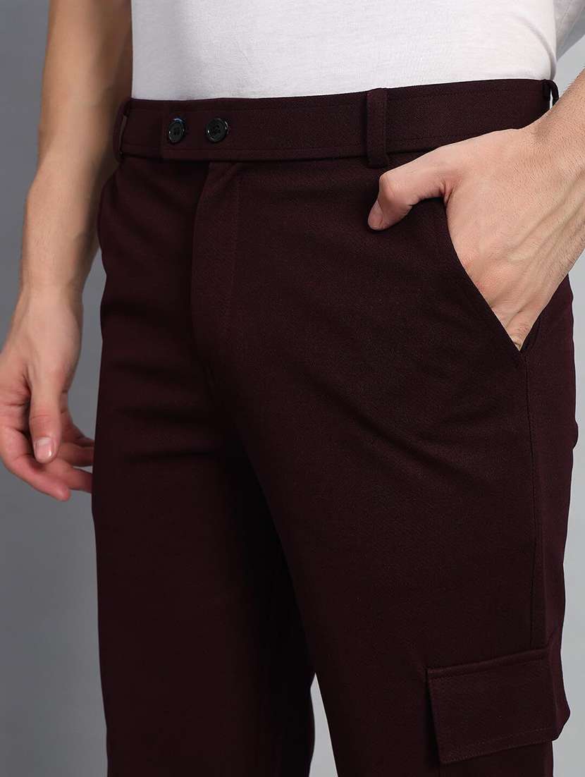 men solid mid rise regular fit cargo pant - 22570618 -  Standard Image - 1