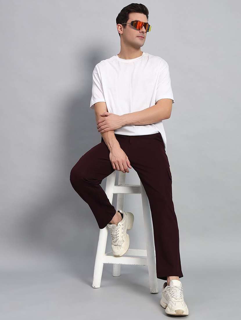men solid mid rise regular fit cargo pant - 22570618 -  Standard Image - 4
