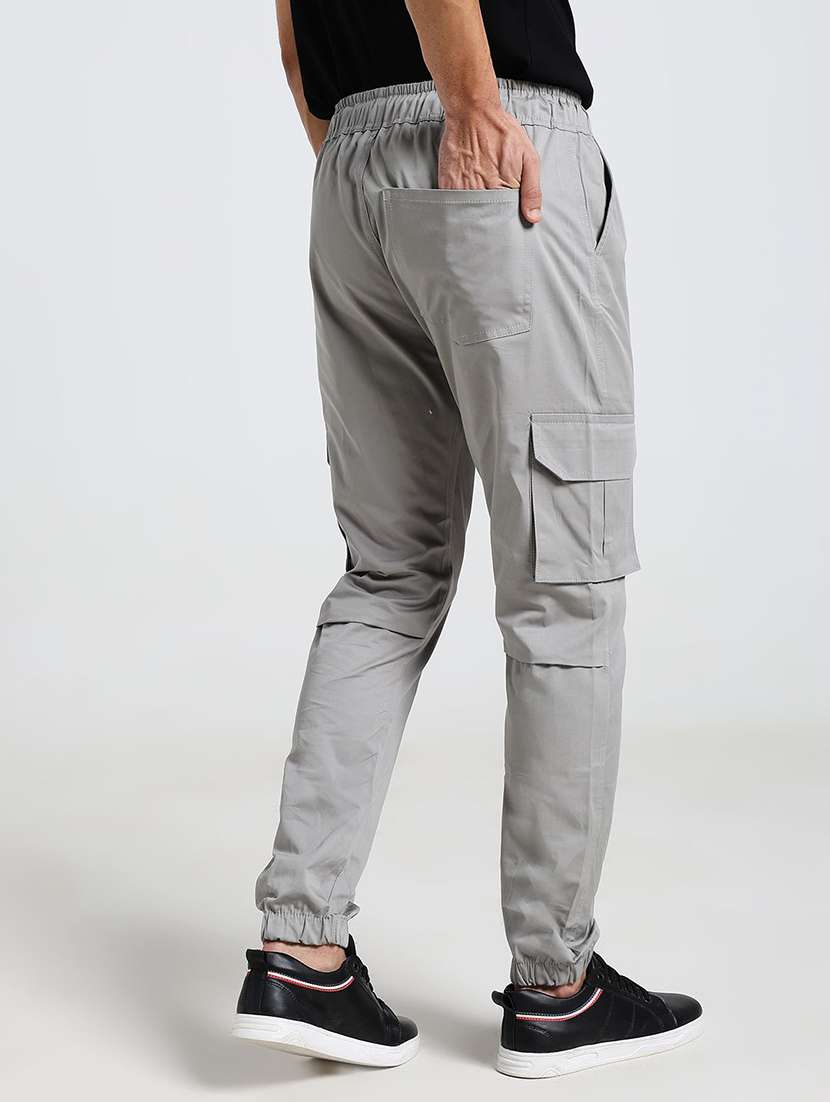 men solid mid rise regular fit jogger - 22570625 -  Standard Image - 4