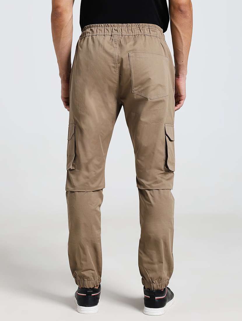 men solid mid rise regular fit jogger - 22570639 -  Standard Image - 4