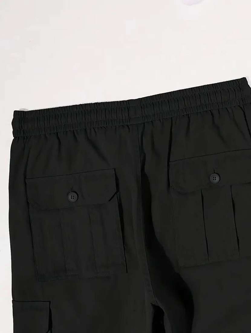men solid mid rise regular fit cargo pant - 22570644 -  Standard Image - 1