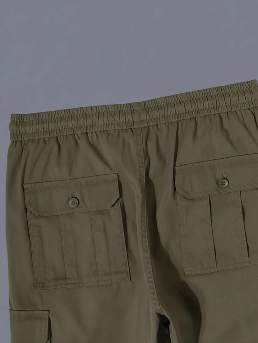 men solid mid rise regular fit cargo pant - 22570646 -  Standard Image - 1