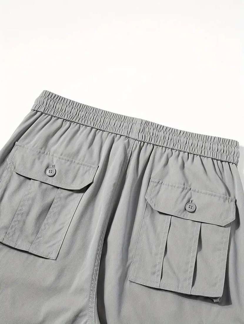 Men Solid Mid Rise Regular Fit Cargo Pant - 22570658 -  Standard Image - 1