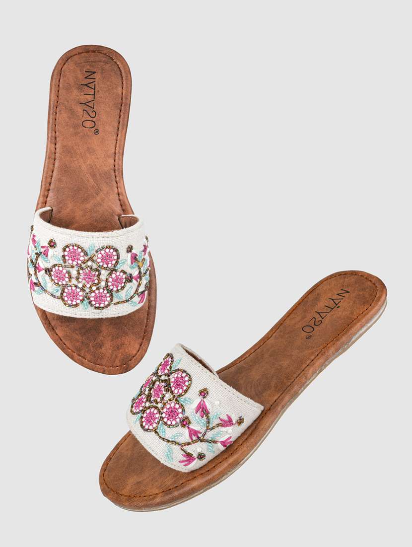 Women Embroidered Slip On Flats - 22570663 -  Standard Image - 1
