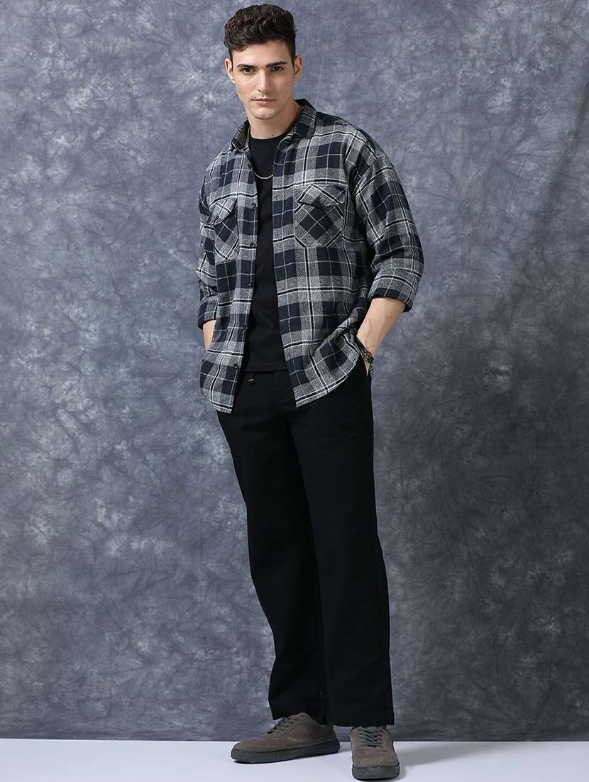 men solid mid rise relaxed fit flat front trouser - 22570673 -  Standard Image - 4