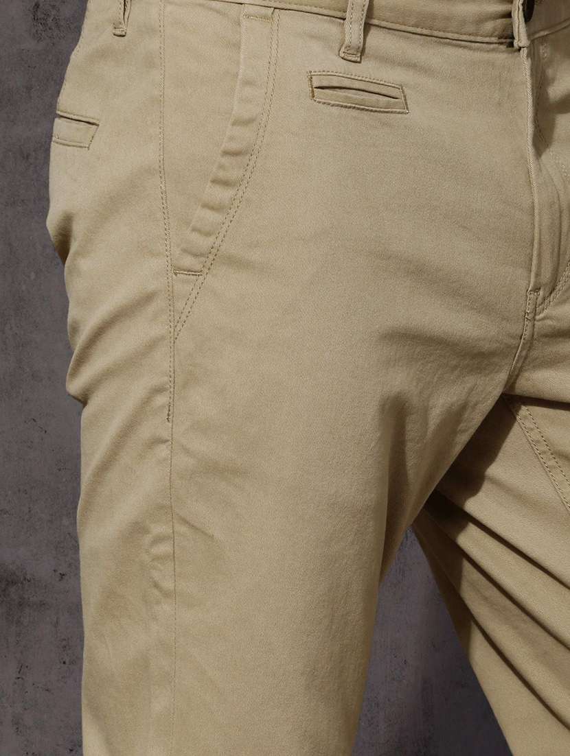 men solid mid rise slim fit chinos - 22570696 -  Standard Image - 1