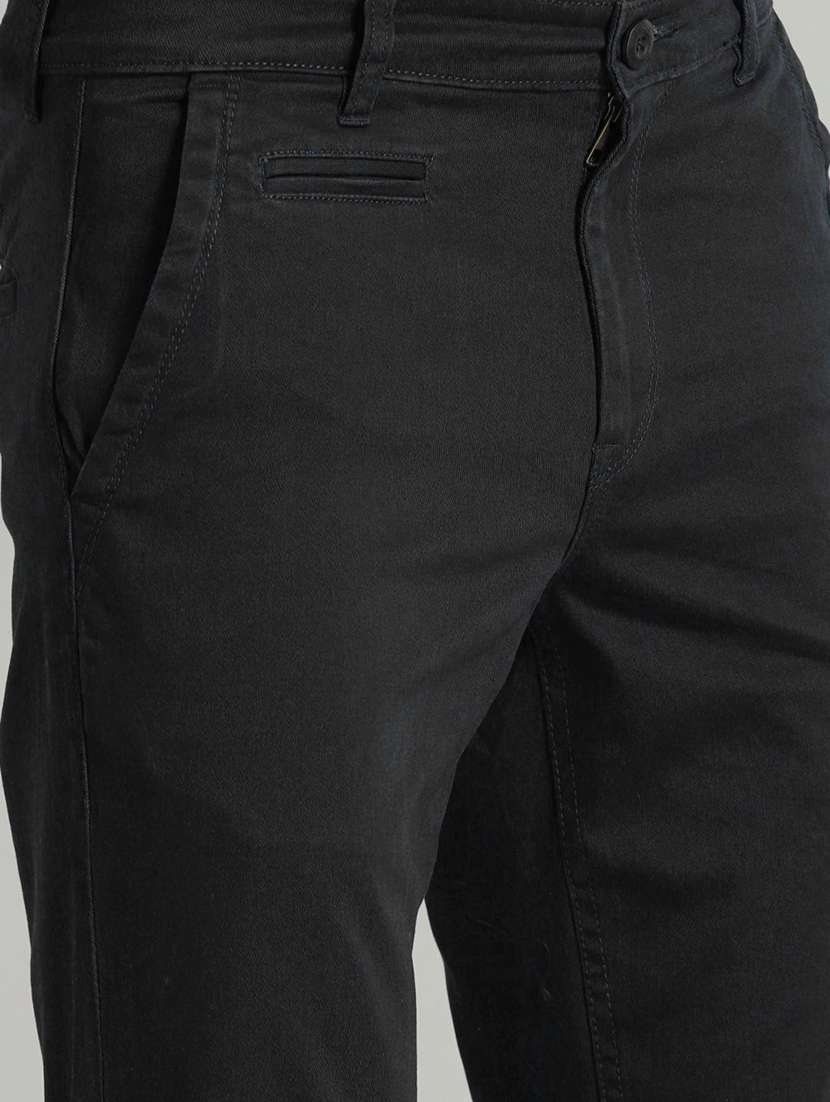 Men Solid Mid Rise Slim Fit Chinos - 22570701 -  Standard Image - 1