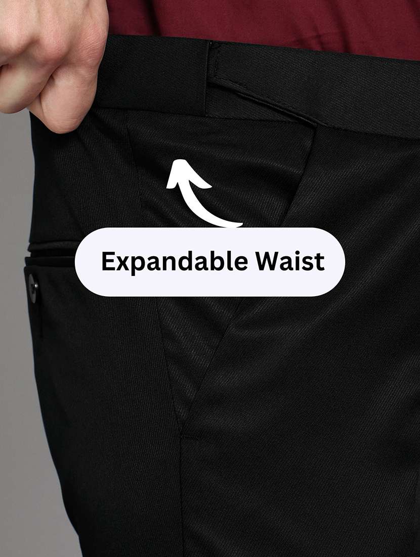men solid mid rise slim fit formal trouser - 22570724 -  Standard Image - 4