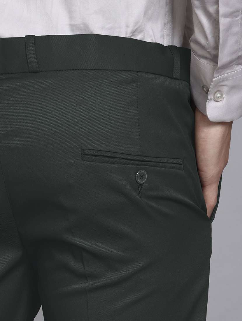 men solid mid rise flat front formal trouser - 22570728 -  Standard Image - 4