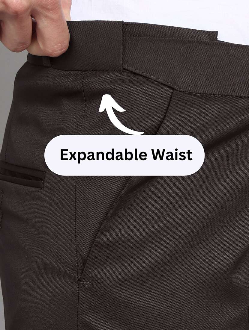 men solid mid rise flat front formal trouser - 22570729 -  Standard Image - 4