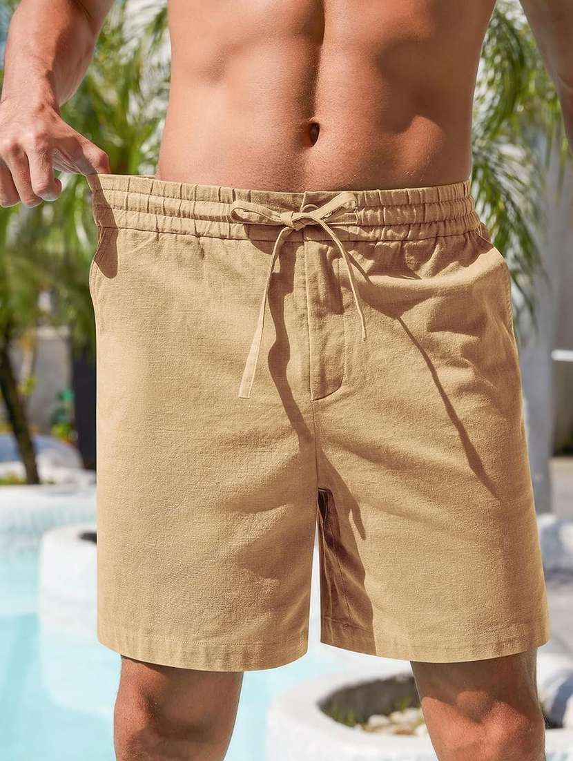 men solid mid rise regular fit shorts - 22570757 -  Standard Image - 1