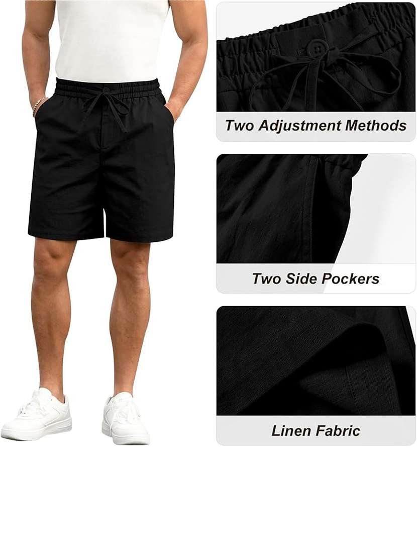 men solid mid rise regular fit shorts - 22570762 -  Standard Image - 4
