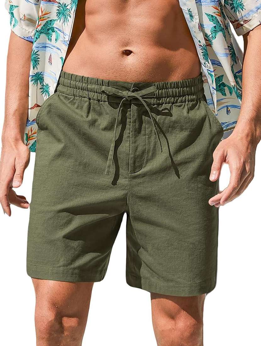 men solid mid rise regular fit shorts - 22570778 -  Standard Image - 1