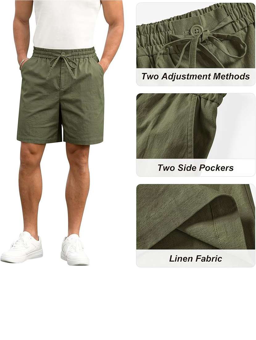 men solid mid rise regular fit shorts - 22570778 -  Standard Image - 4