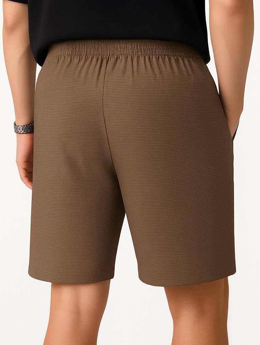 men textured mid rise regular fit shorts - 22570794 -  Standard Image - 1