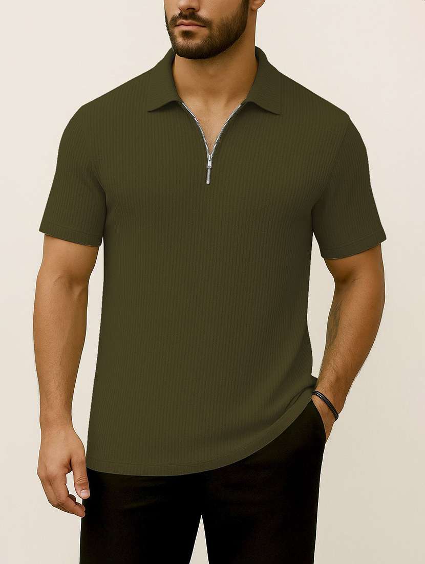 men textured short sleeves polo t-shirt - 22570998 -  Standard Image - 1