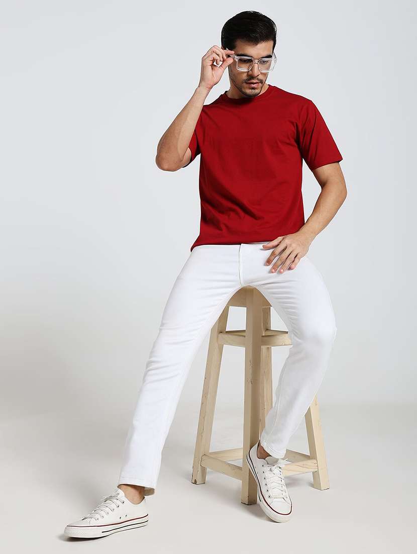 men solid short sleeves regular fit t-shirt - 22571006 -  Standard Image - 4