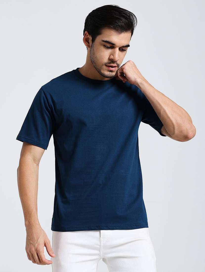 men solid short sleeves regular fit t-shirt