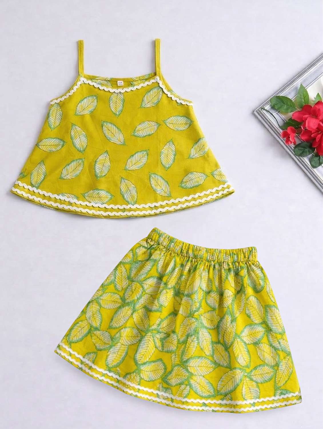 girls printed shoulder strap top and skirt set - 22571041 -  Standard Image - 1