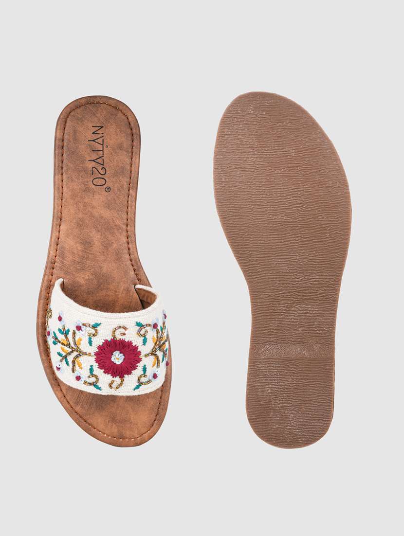 women embroidered slip on flats - 22571042 -  Standard Image - 4