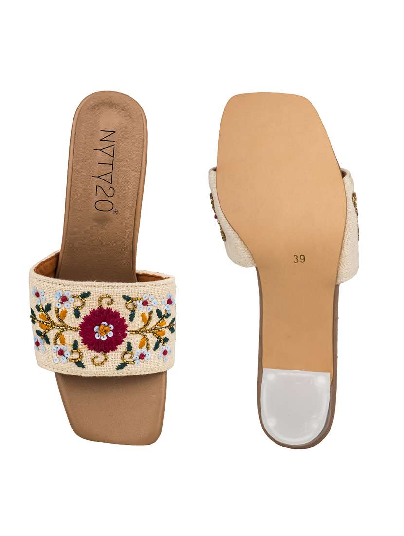 women embroidered slip on mules - 22571067 -  Standard Image - 4