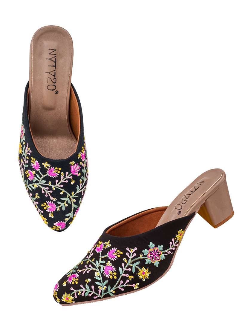 women embroidered slip on mules - 22571068 -  Standard Image - 1