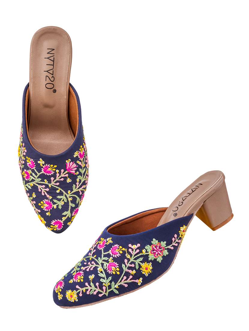 women embroidered slip on mules - 22571069 -  Standard Image - 1