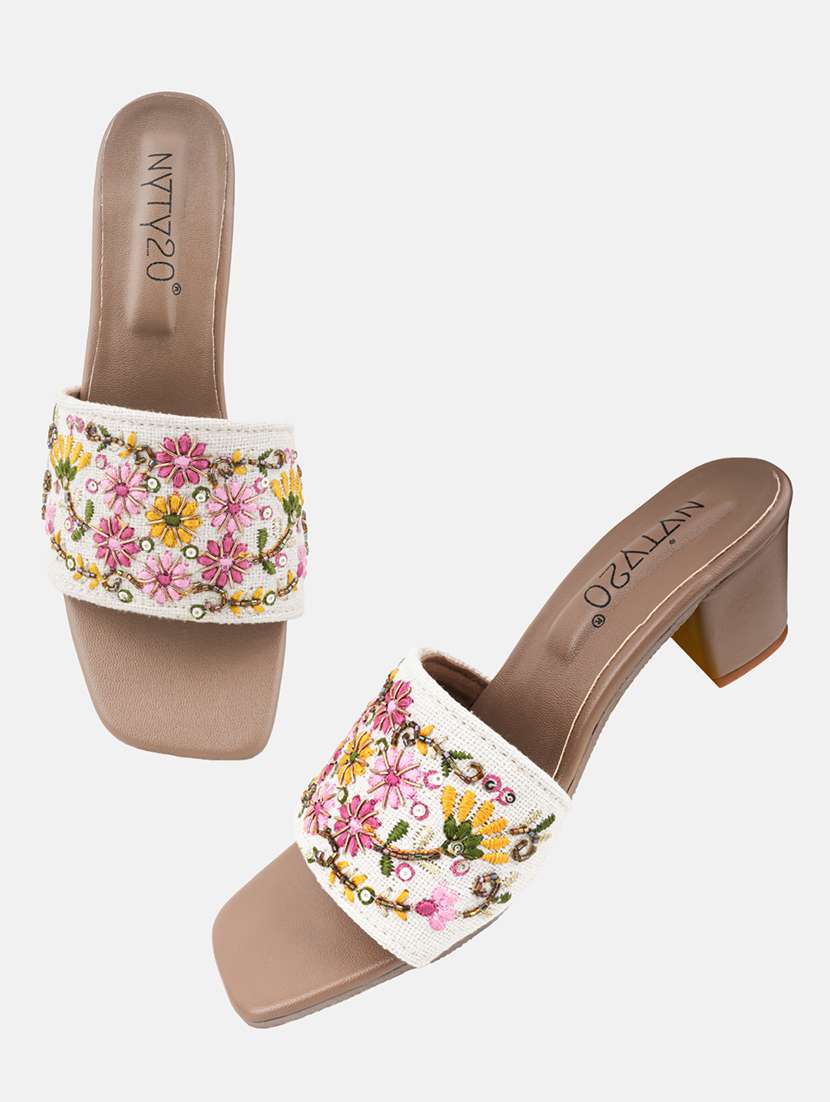 women embroidered slip on wedges - 22571073 -  Standard Image - 1