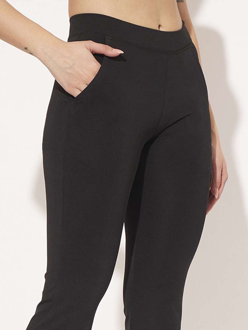 women solid high rise yoga pant - 22571074 -  Standard Image - 1
