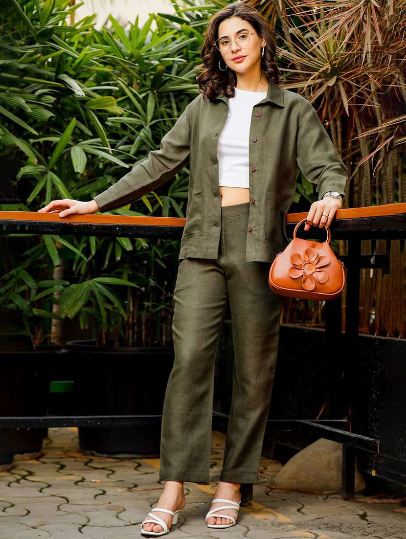 women solid mid rise straight trouser - 22571079 -  Standard Image - 4