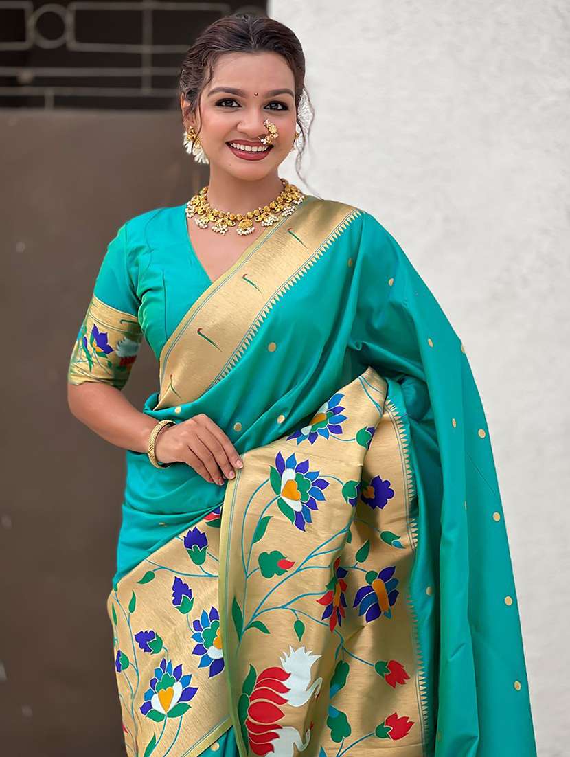 women self design paithani saree with blouse - 22571280 -  Standard Image - 1