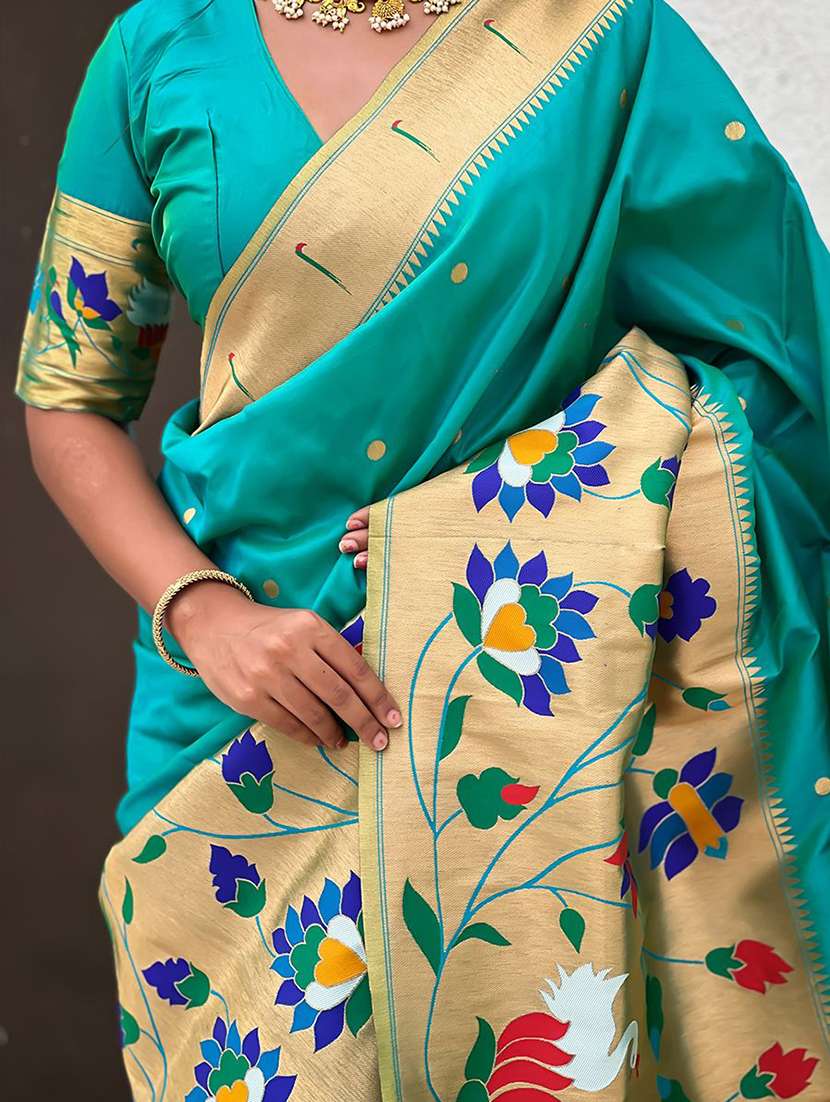 women self design paithani saree with blouse - 22571280 -  Standard Image - 4