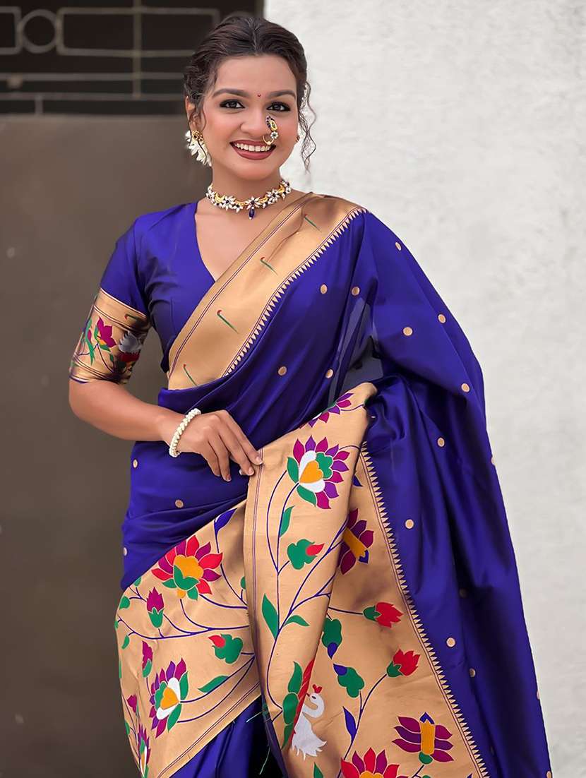 women self design paithani saree with blouse - 22571281 -  Standard Image - 1