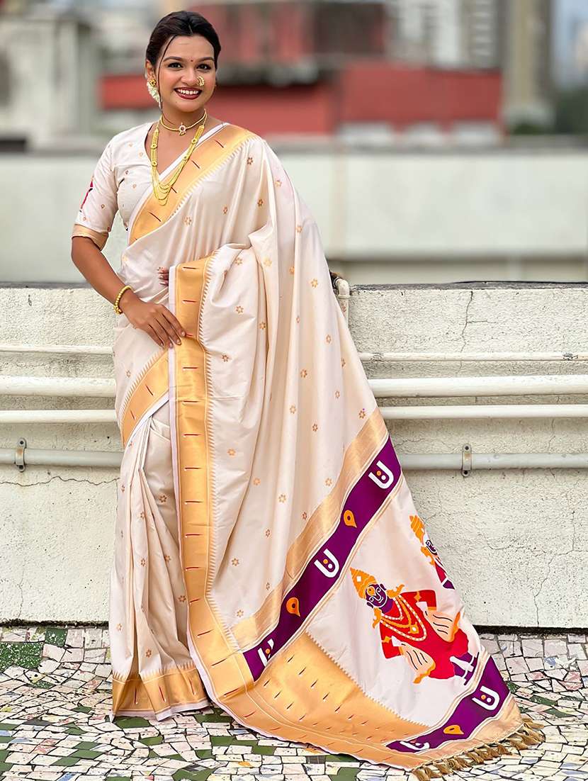 women self design paithani saree with blouse